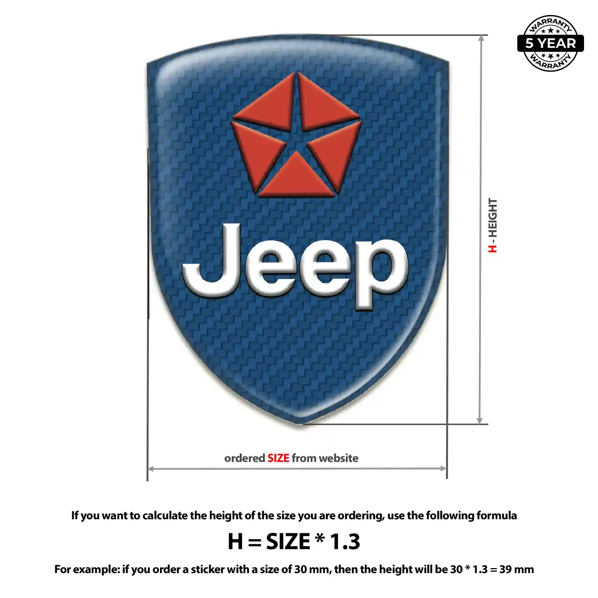 Jeep Polyurethane Domed Sticker Noble Edition