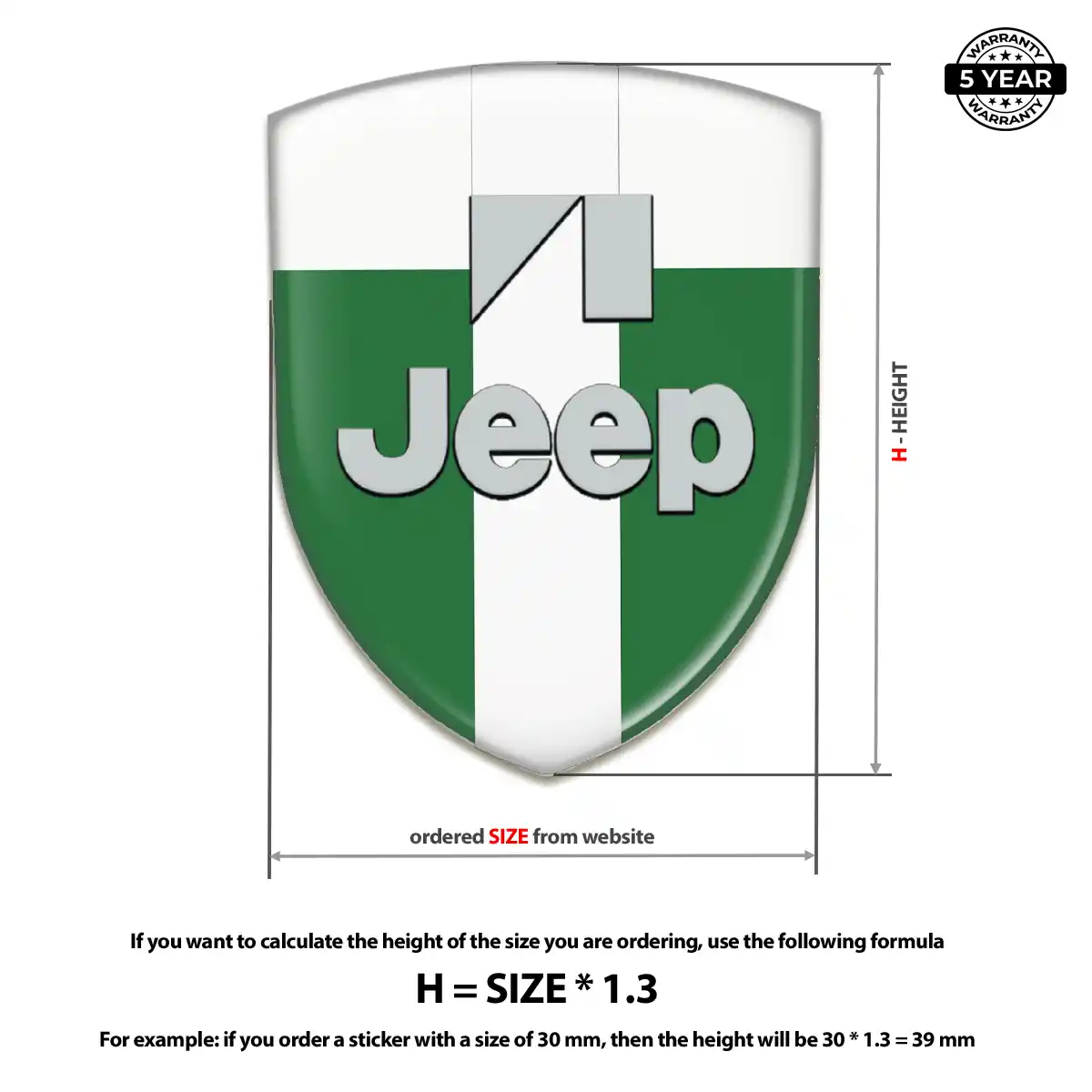 Jeep Polyurethane Domed Sticker Opulent Line