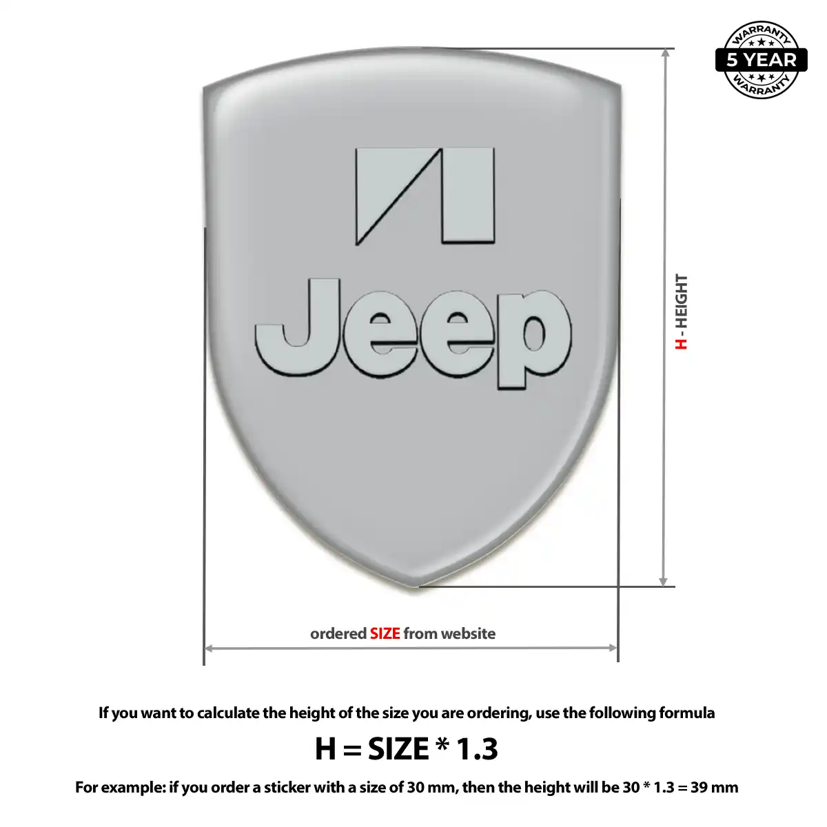 Jeep Polyurethane Domed Sticker Prestige Line