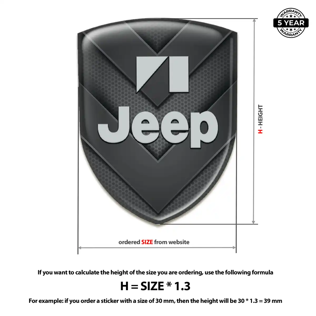 Jeep Polyurethane Domed Sticker Resin Elite