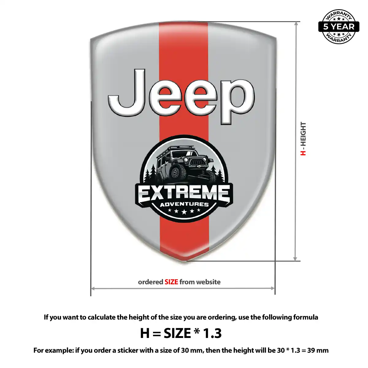 Jeep Polyurethane Domed Sticker Resin Luxe