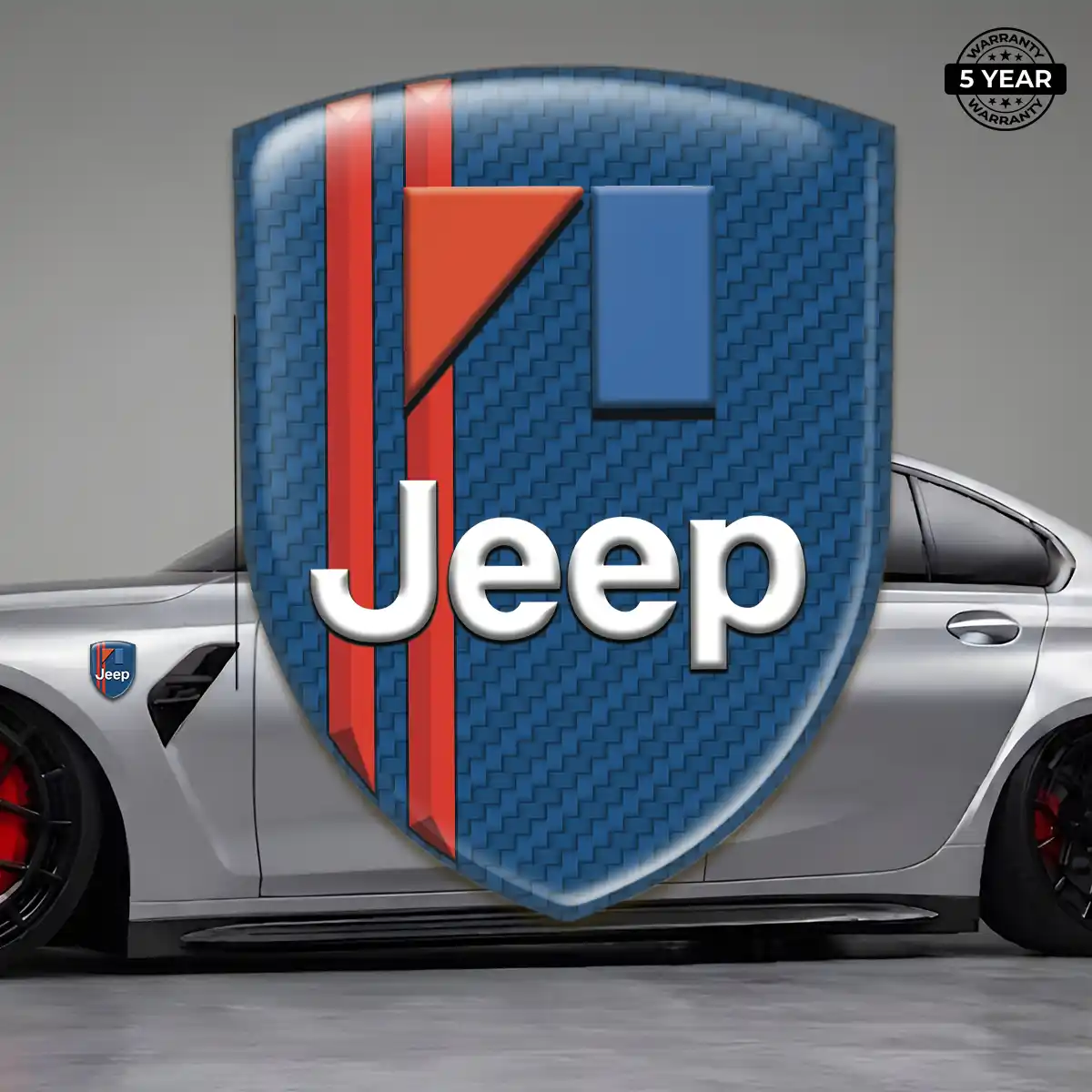 Jeep Polyurethane Domed Sticker Sleek Style