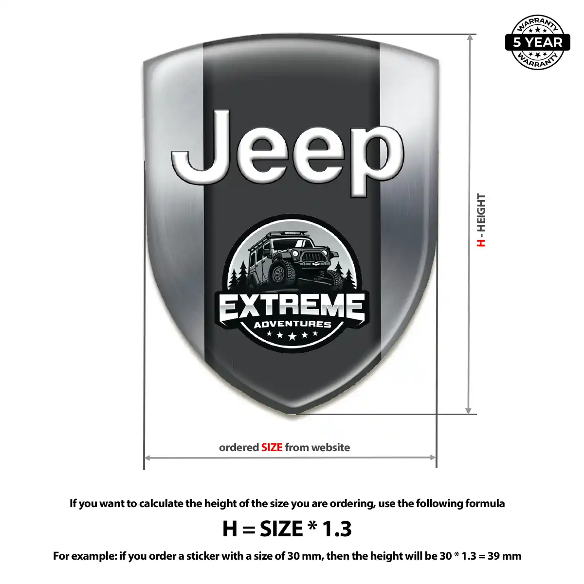 Jeep Polyurethane Domed Sticker Superior Craft