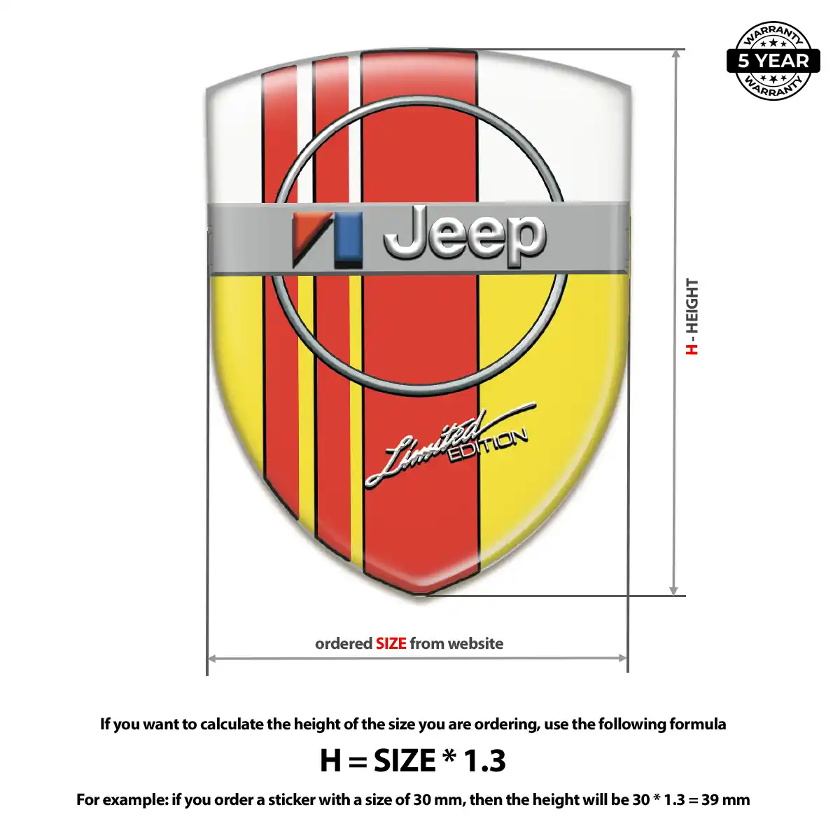 Jeep Resin Badge Sticker Cabin Style