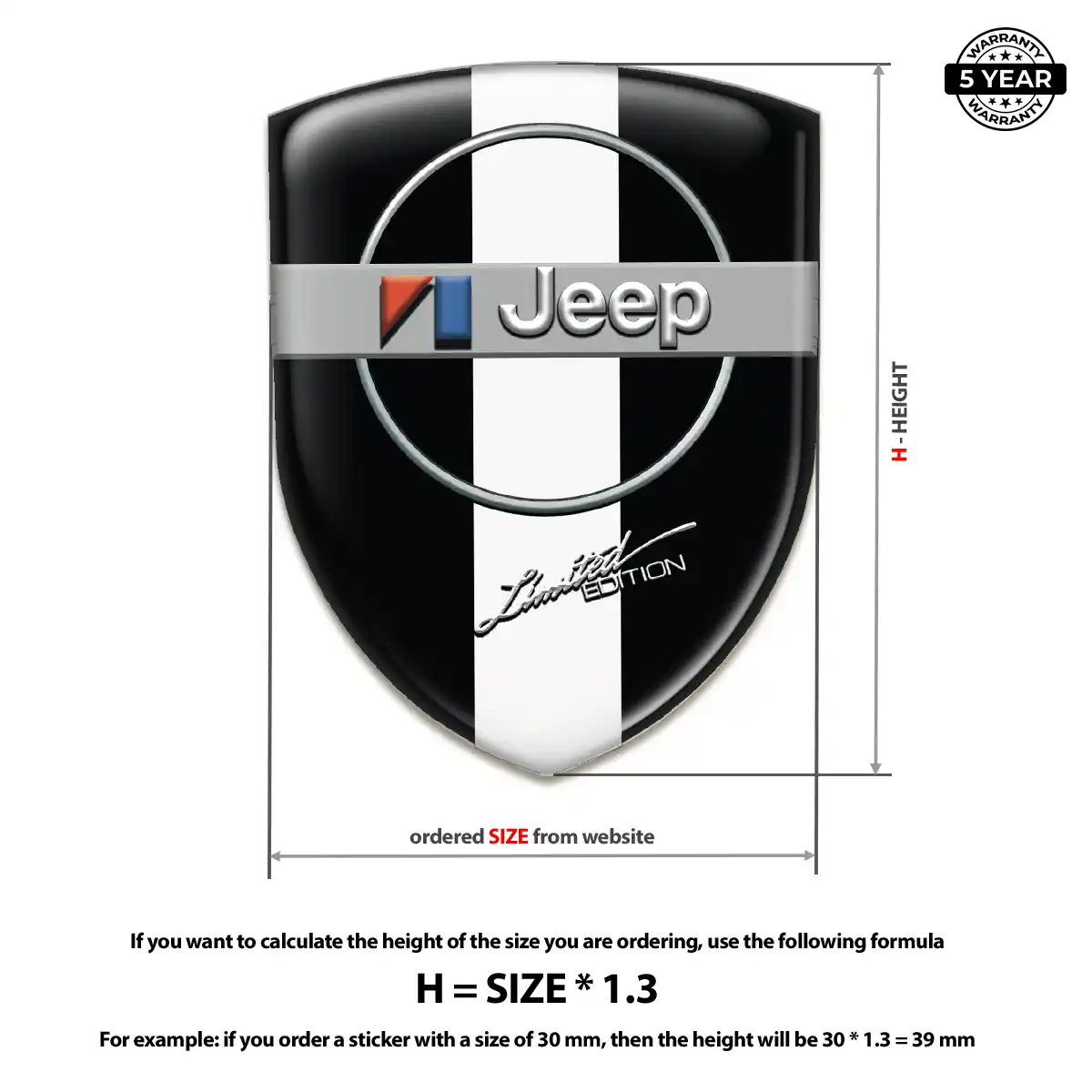 Jeep Resin Badge Sticker Deluxe Edition