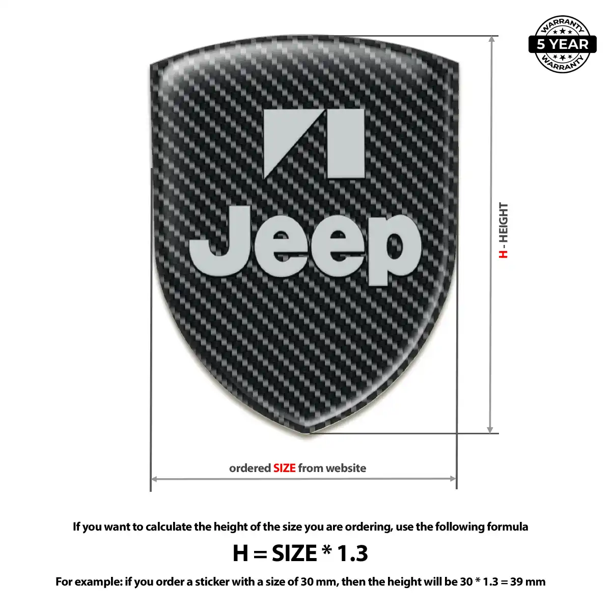 Jeep Resin Badge Sticker Elite Finish
