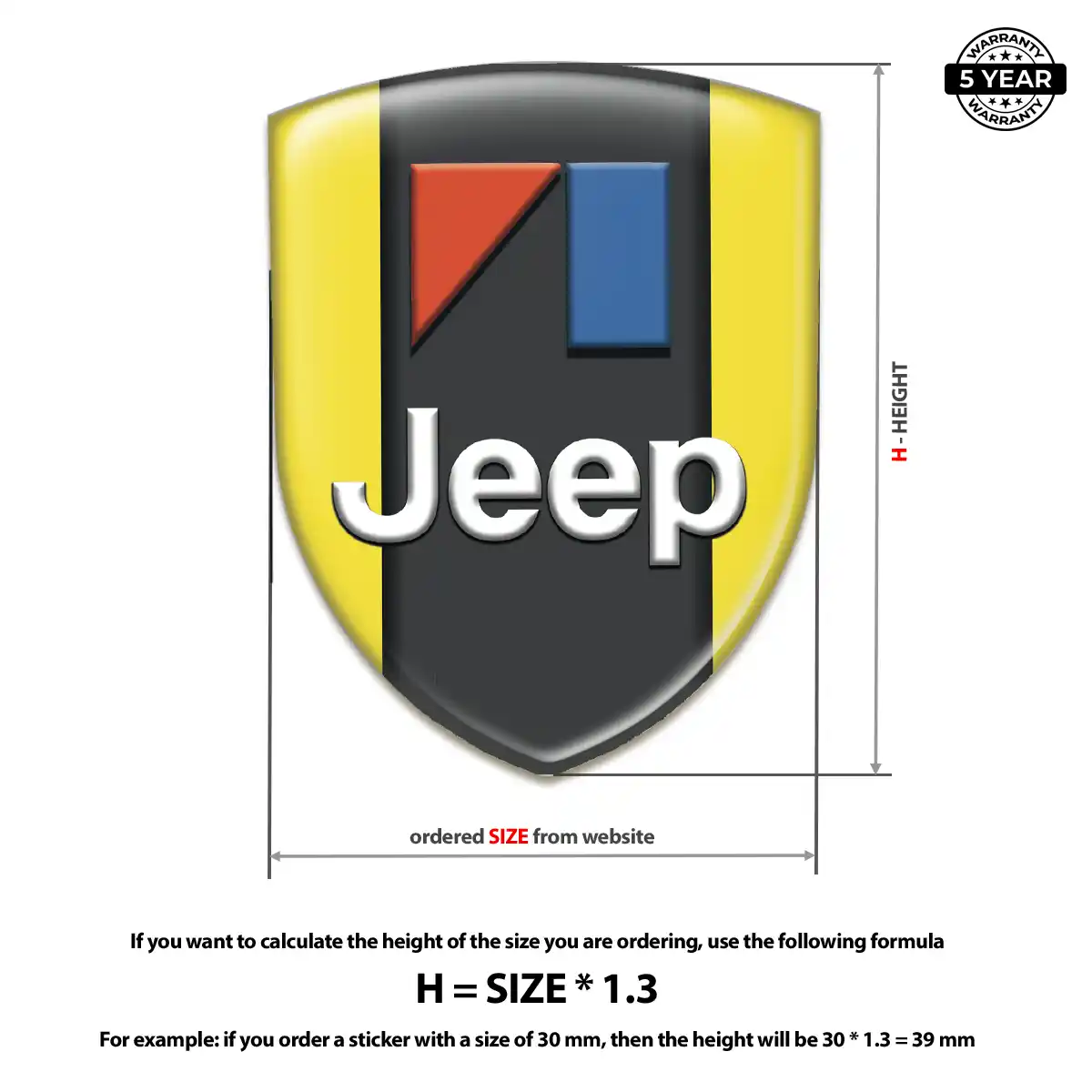 Jeep Resin Badge Sticker Interior Luxe