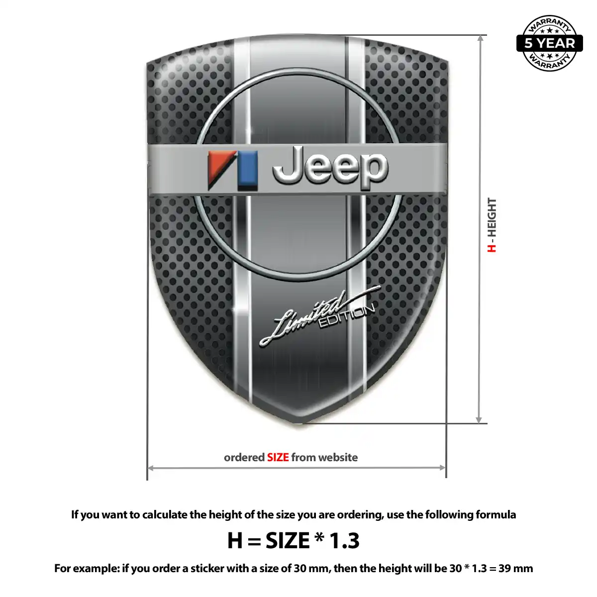 Jeep Resin Badge Sticker Opulent Line