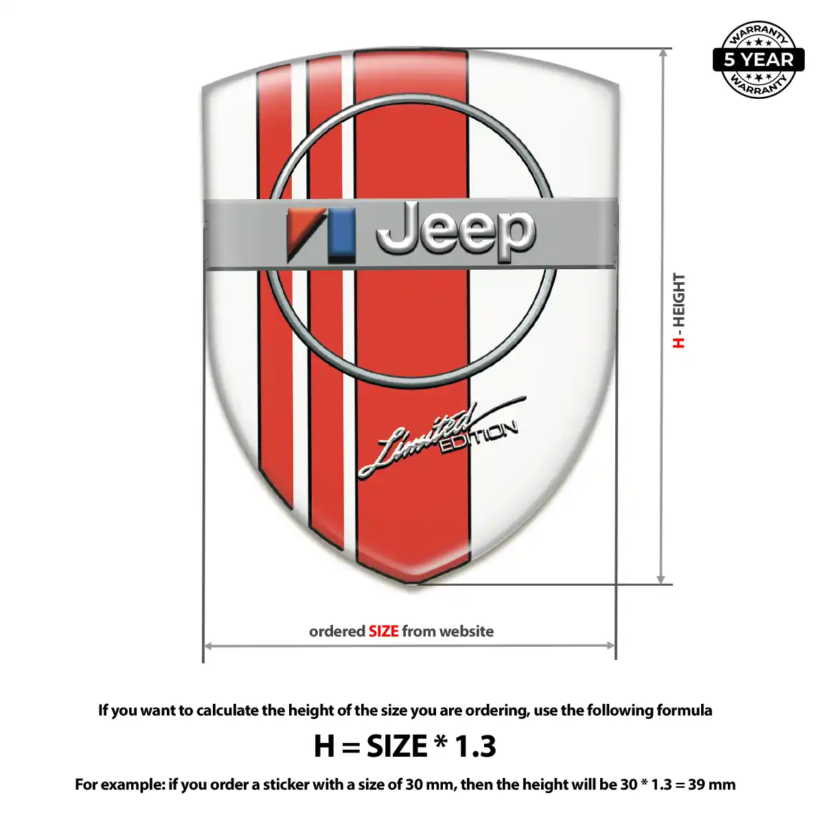 Jeep Resin Badge Sticker Premium Dome