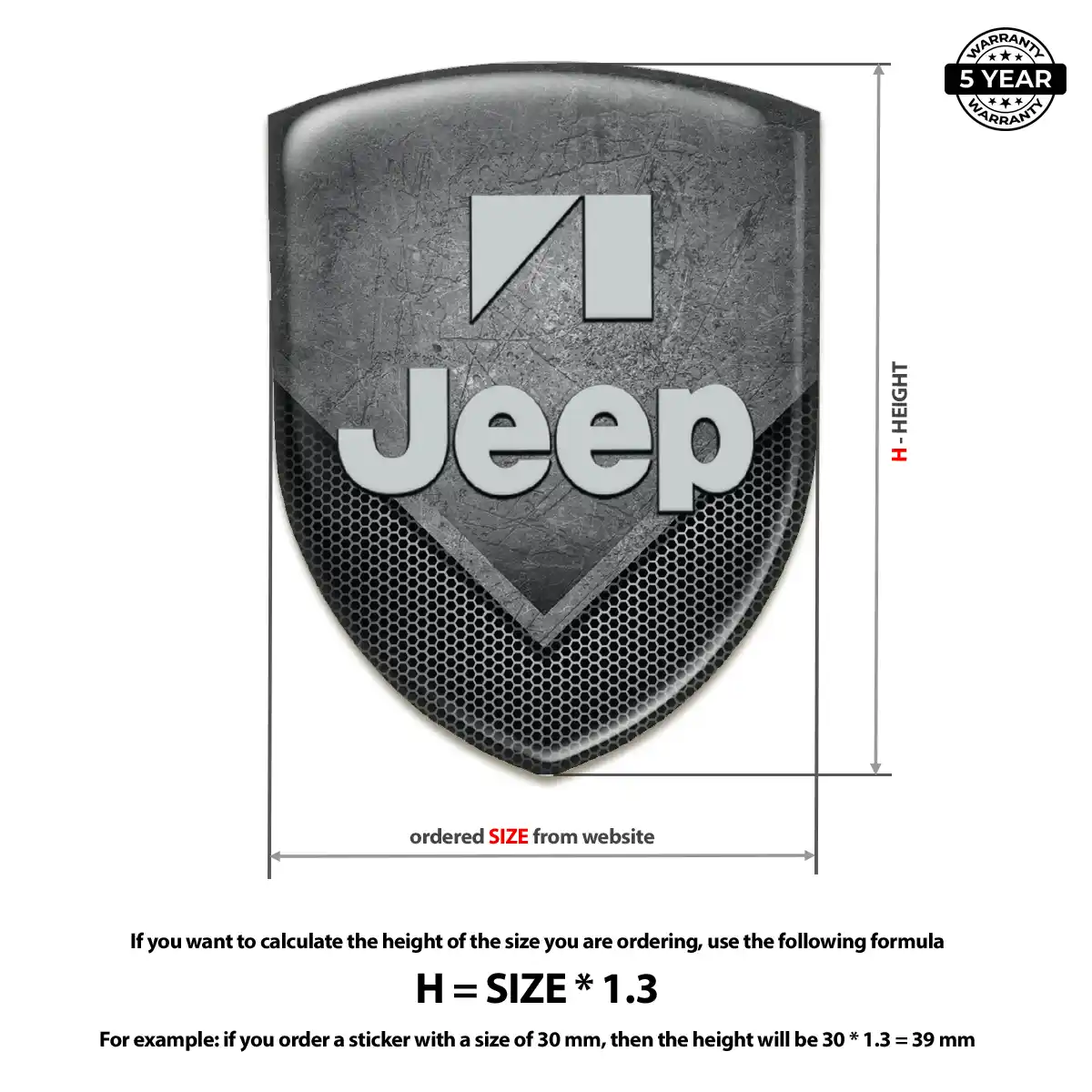 Jeep Resin Badge Sticker Signature Grade
