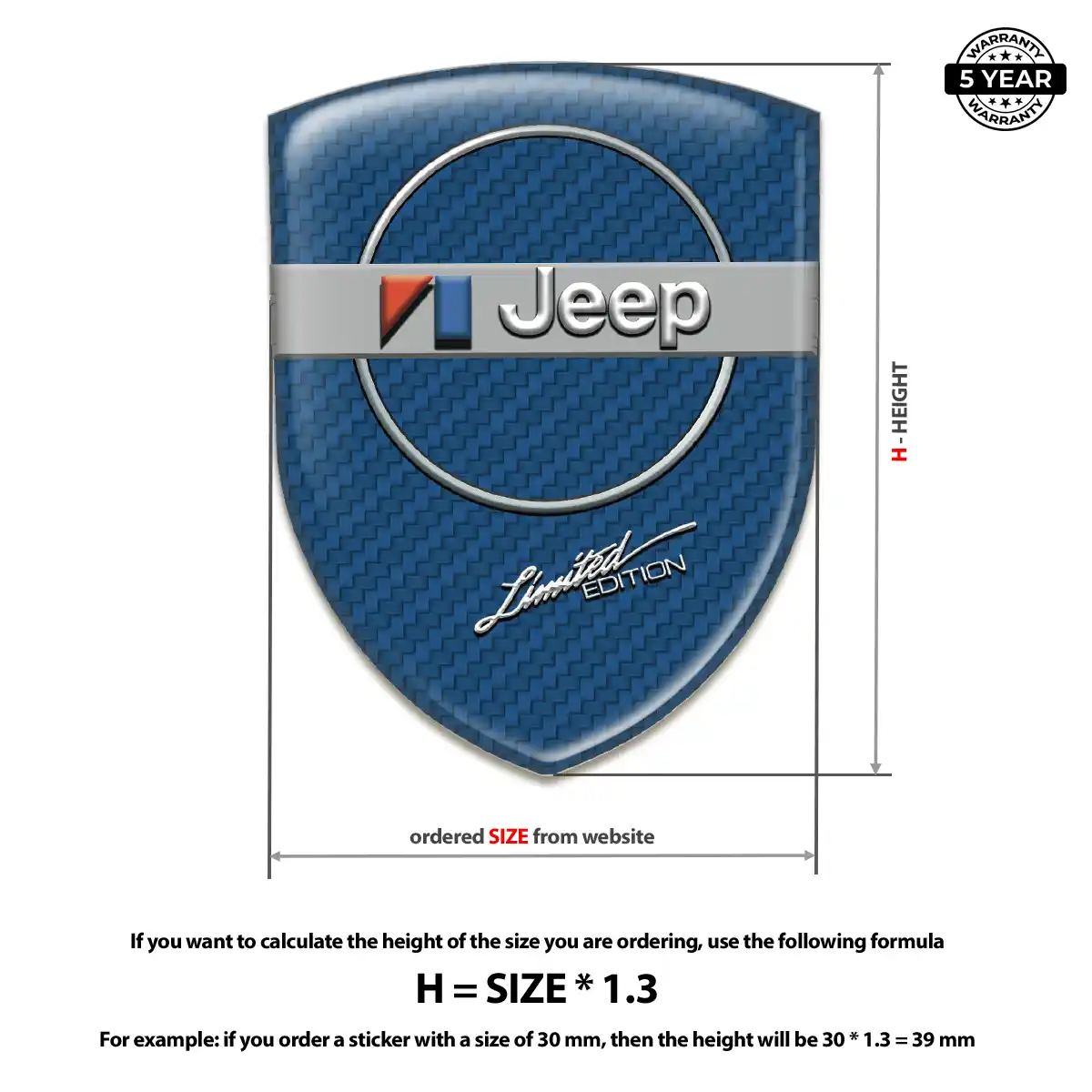 Jeep Resin Domed Sticker Cabin Style