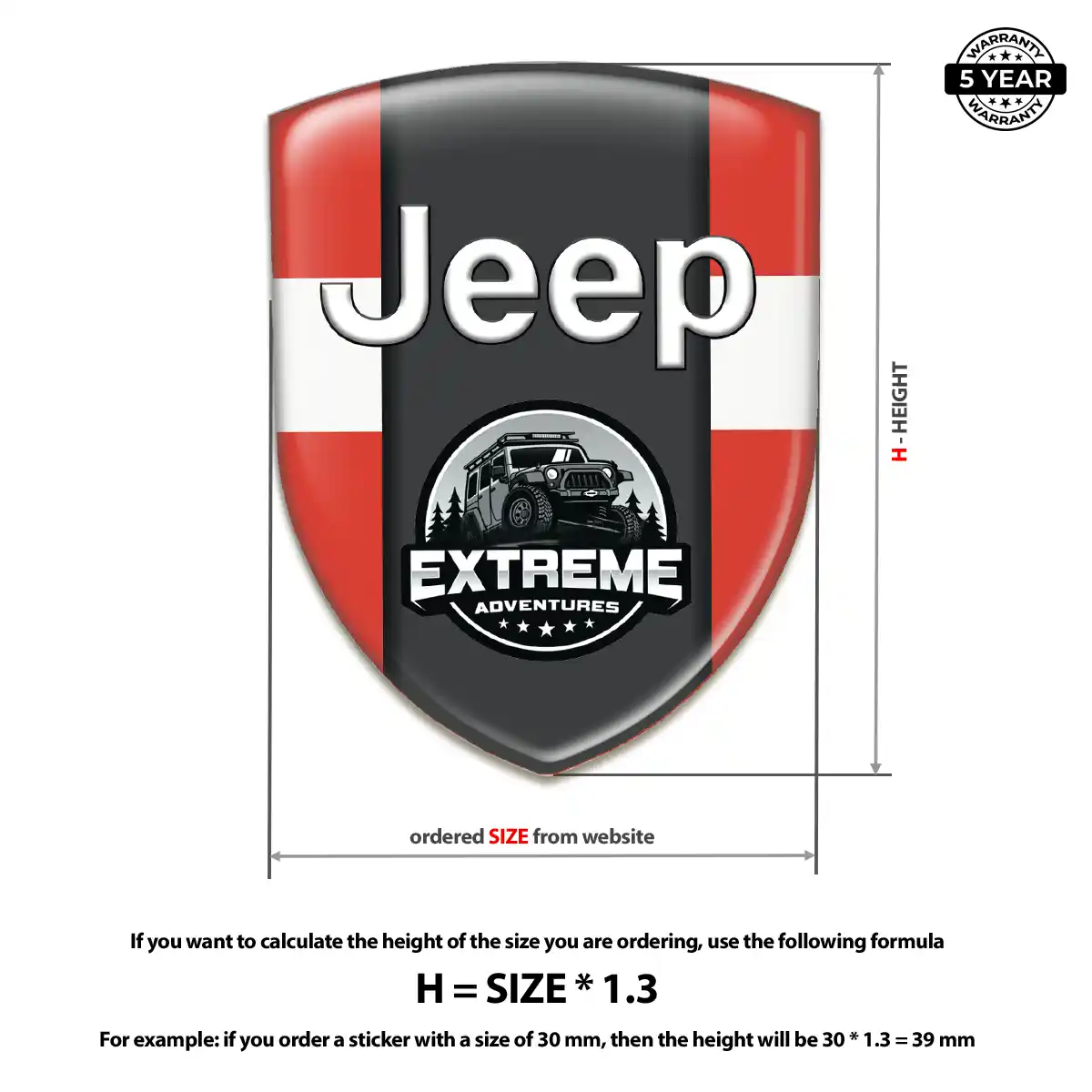 Jeep Resin Domed Sticker Deluxe Edition