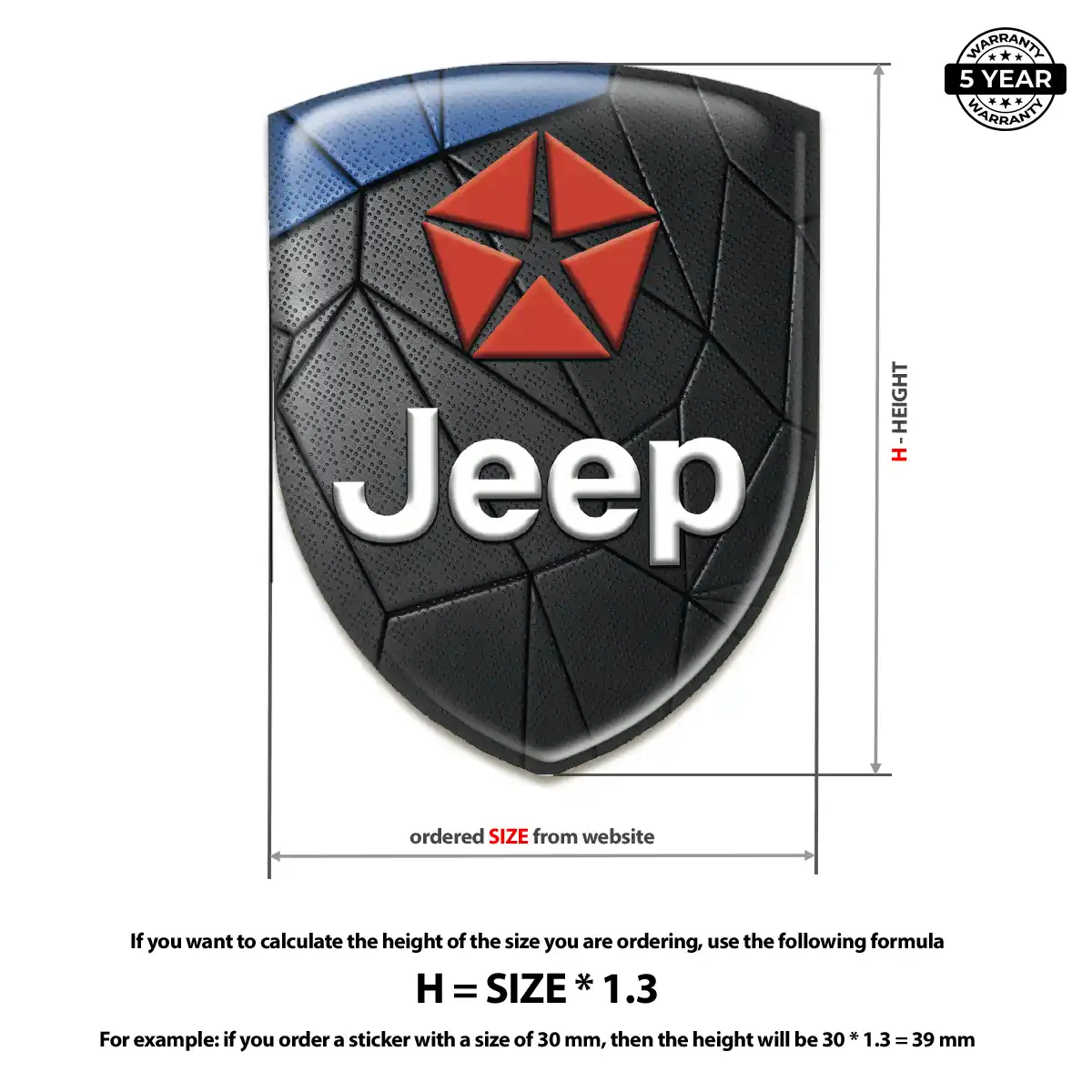 Jeep Resin Domed Sticker Opulent Line