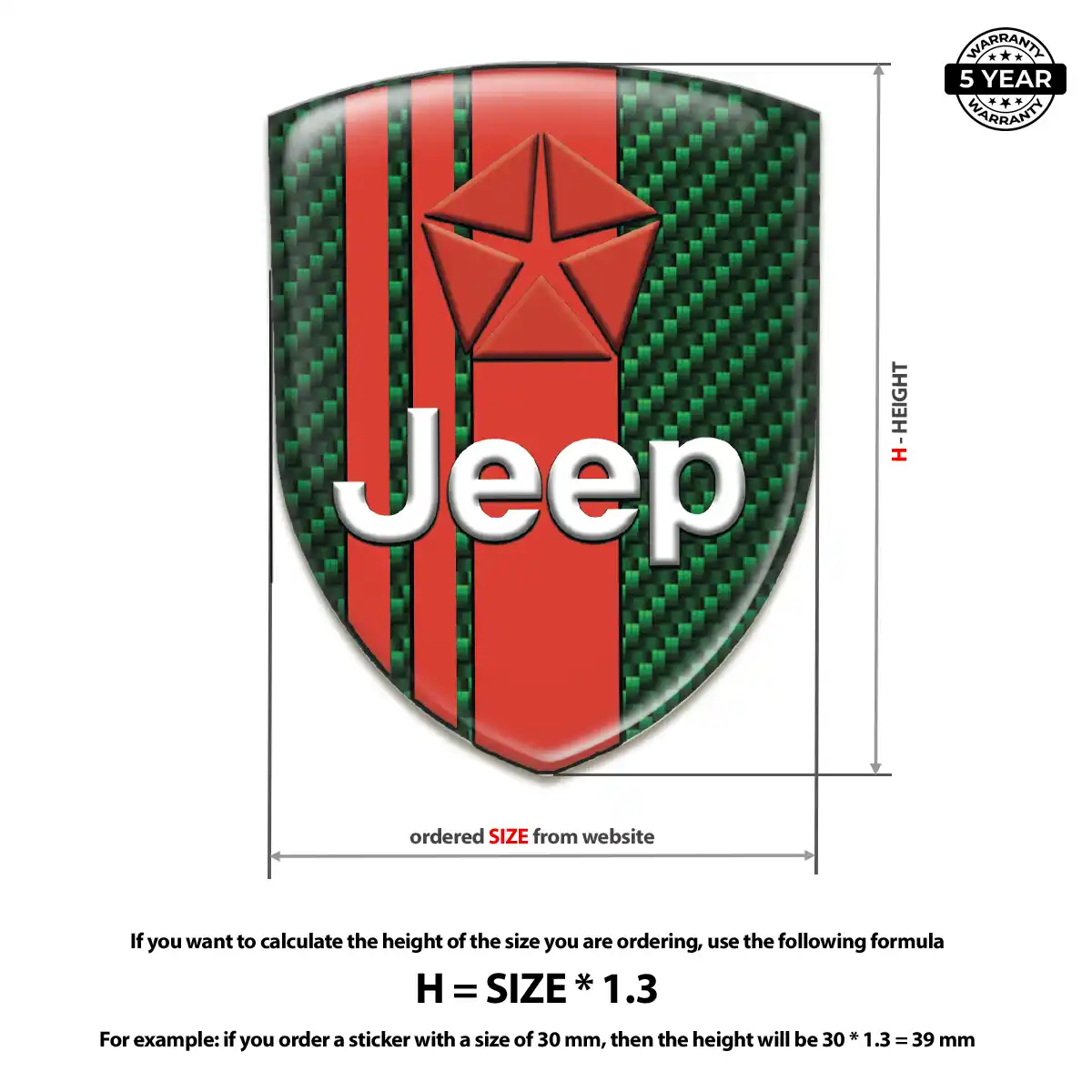 Jeep Resin Domed Sticker Outer Style