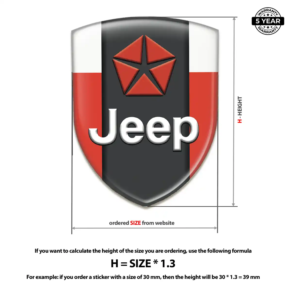 Jeep Resin Domed Sticker Premium Dome