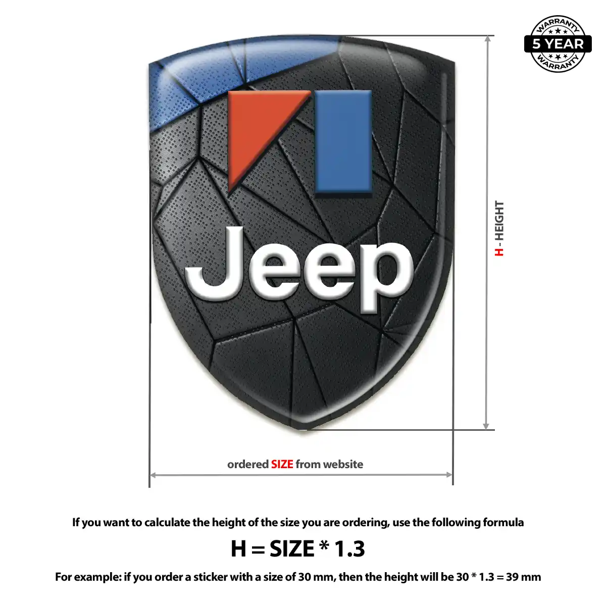 Jeep Resin Domed Sticker Prestige Line