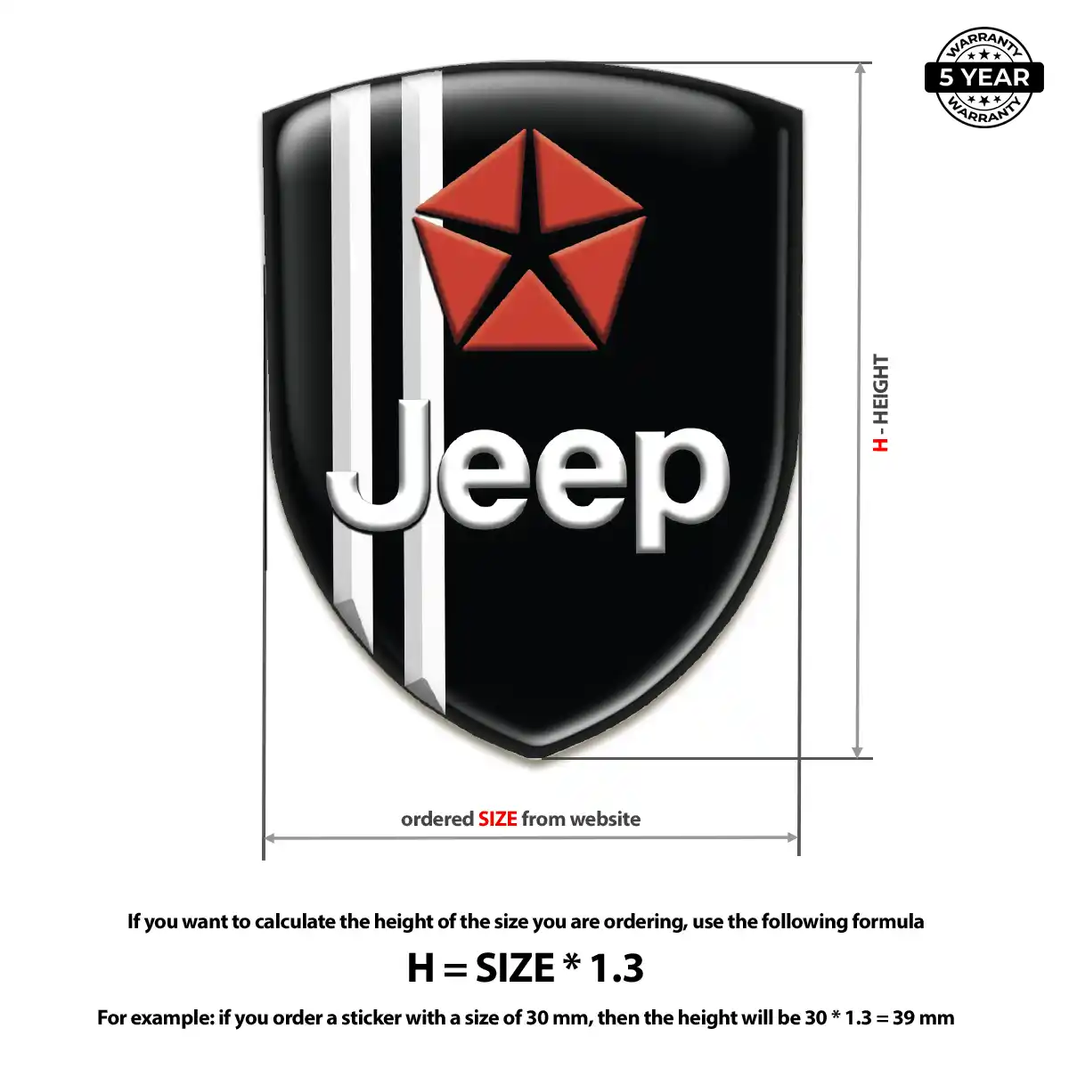 Jeep Resin Domed Sticker Prime Quality