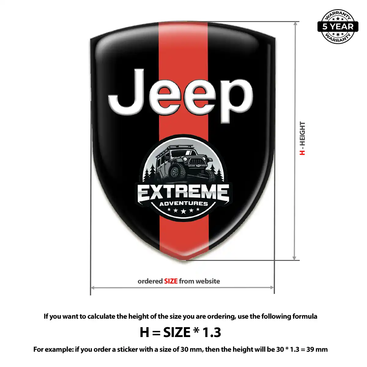 Jeep Resin Domed Sticker Refined Design