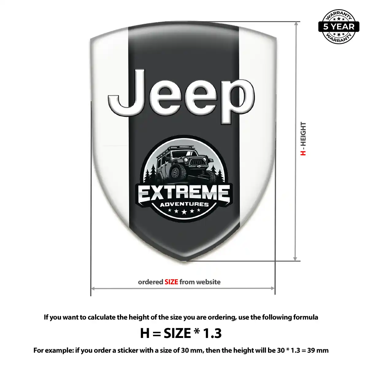 Jeep Resin Domed Sticker Resin Luxe