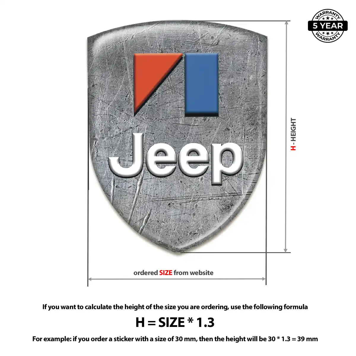 Jeep Resin Domed Sticker Signature Grade