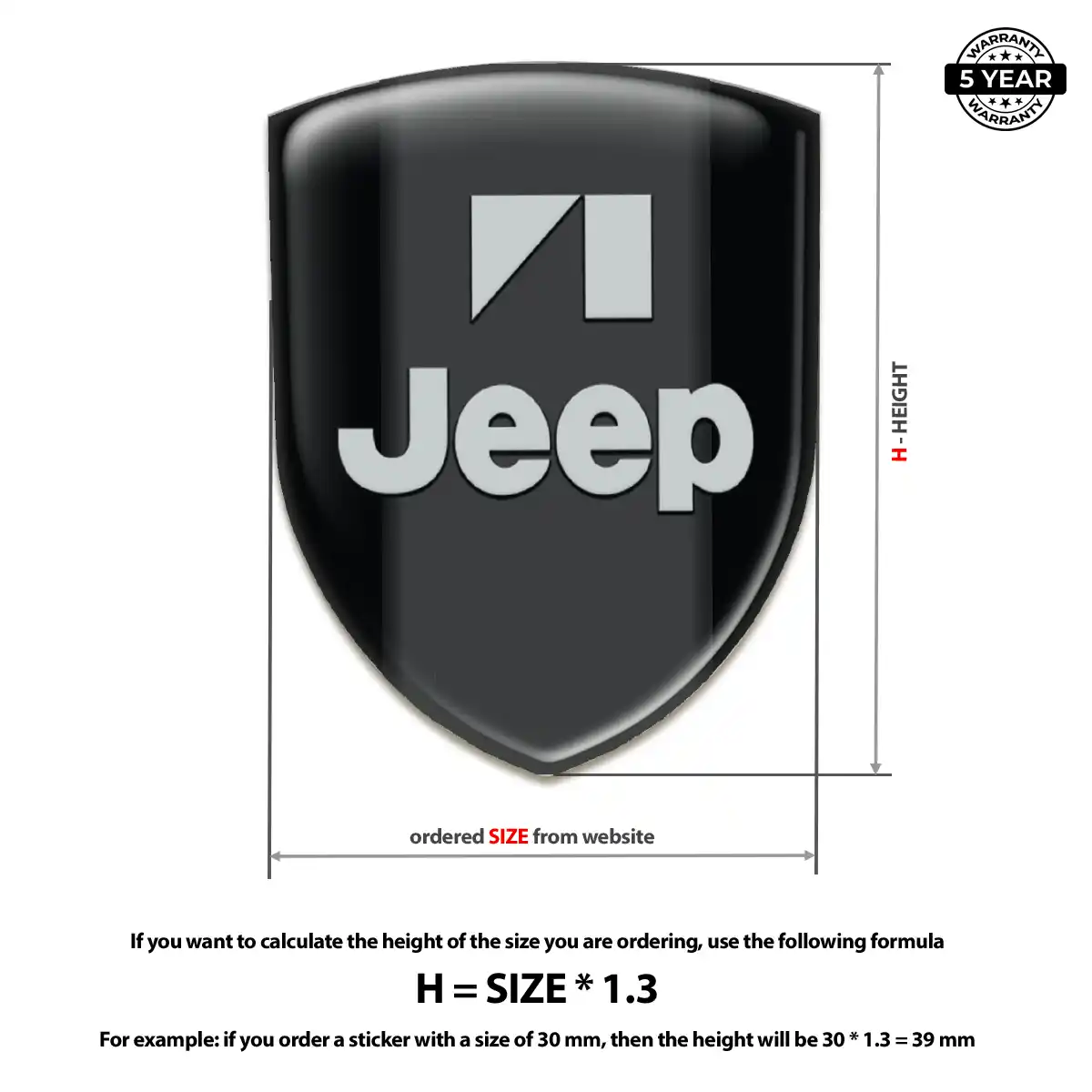 Jeep Resin Domed Sticker Sleek Style
