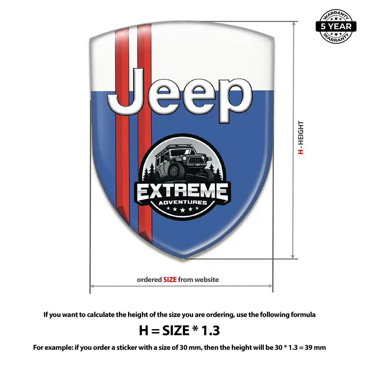 Jeep Resin Domed Sticker Superior Craft