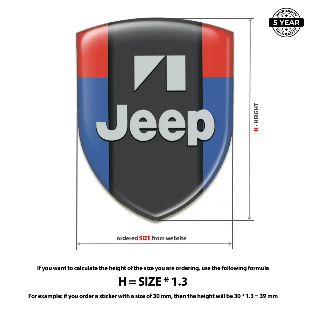 Jeep Resin Emblem Sticker Cabin Style
