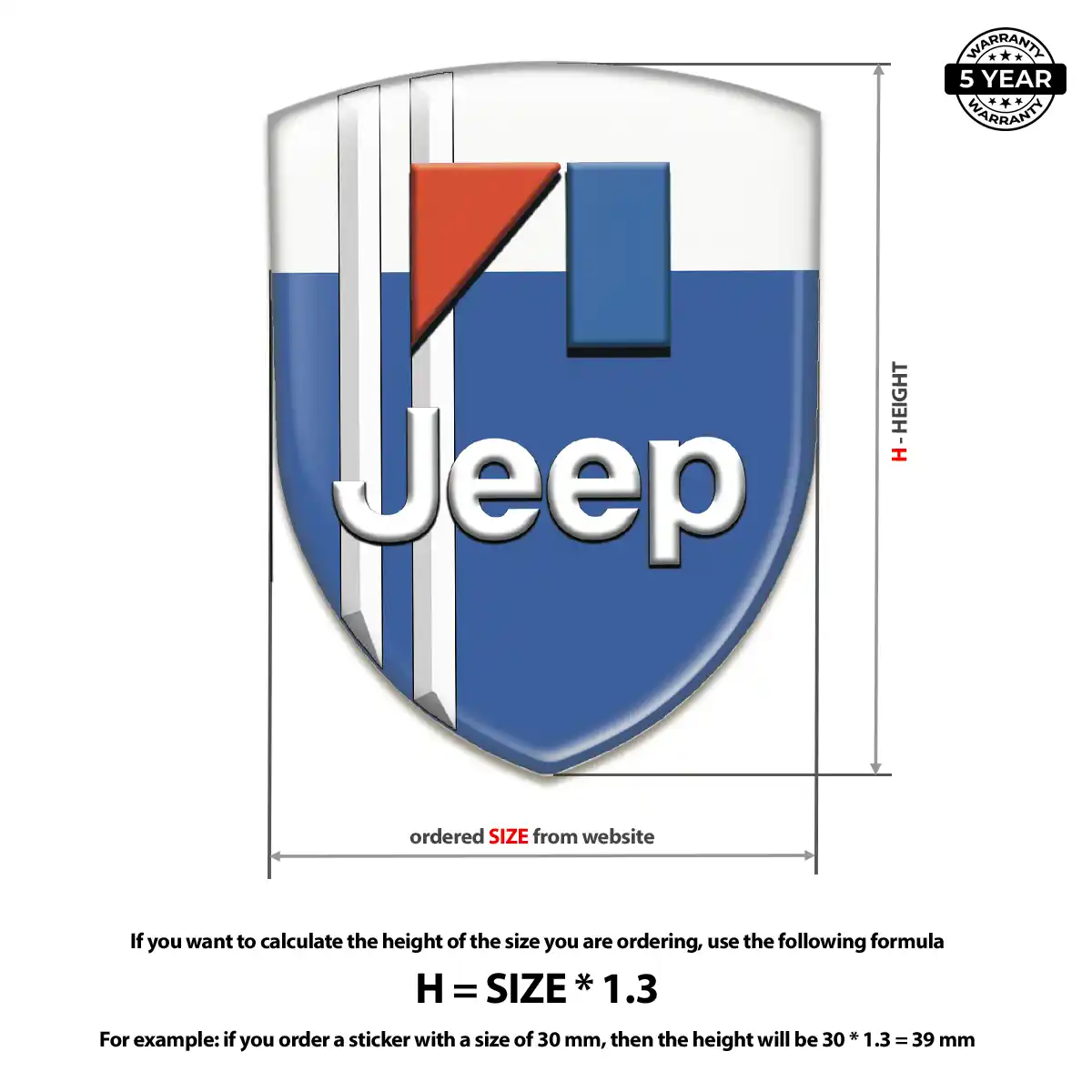 Jeep Resin Emblem Sticker Deluxe Edition