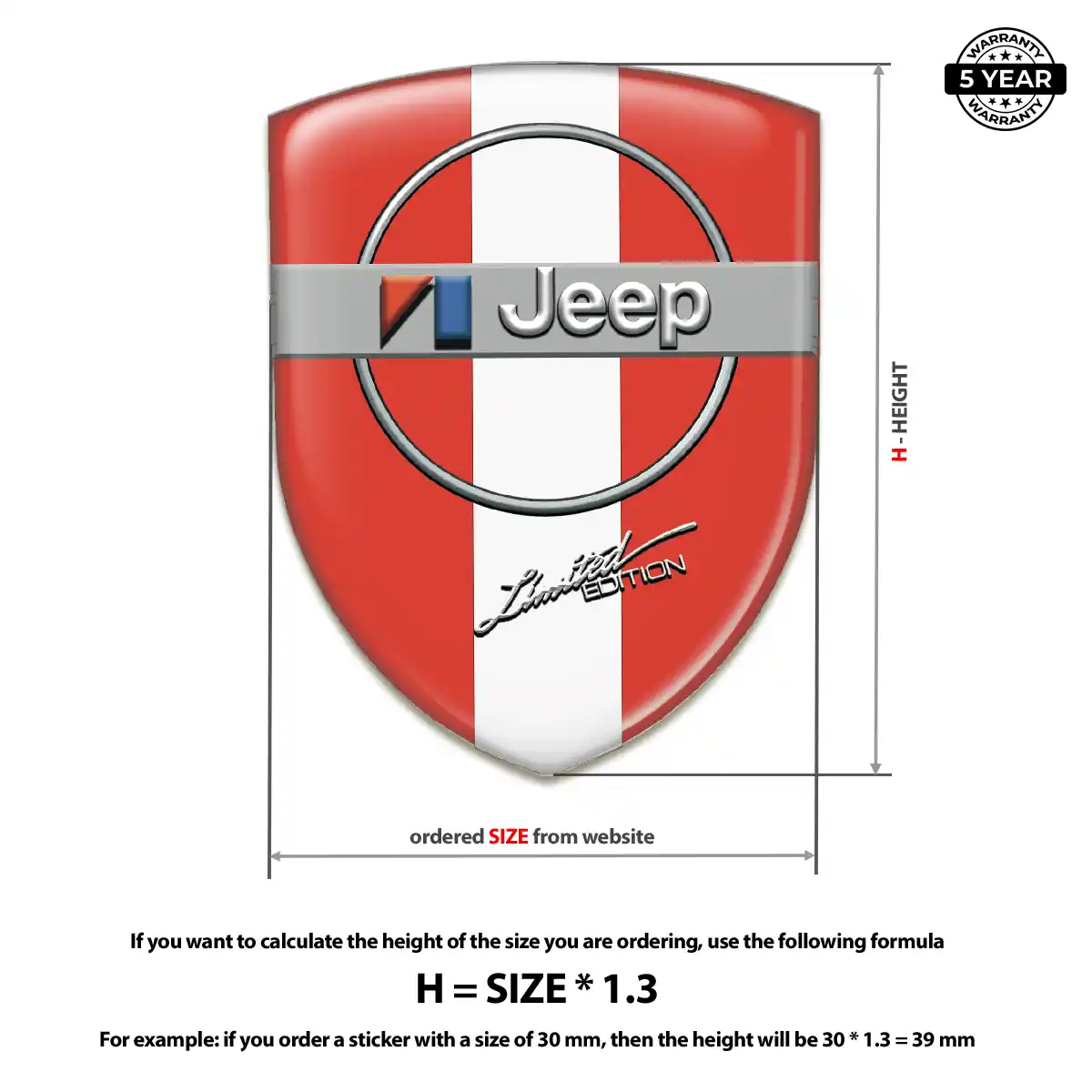 Jeep Resin Emblem Sticker Elite Edition