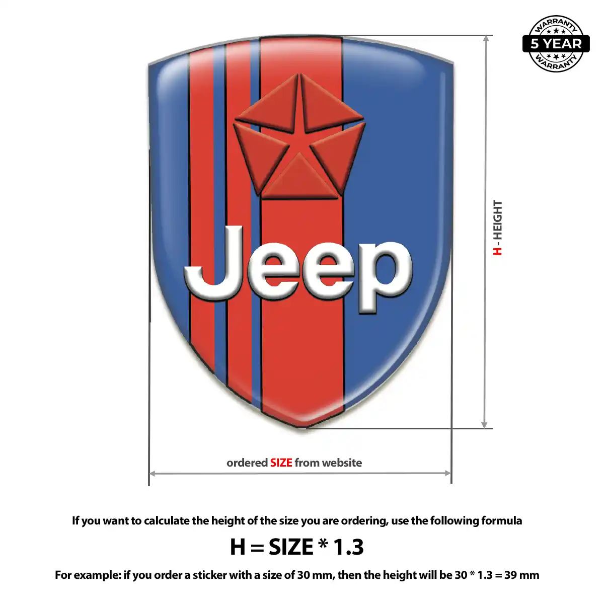 Jeep Resin Emblem Sticker Interior Elegance