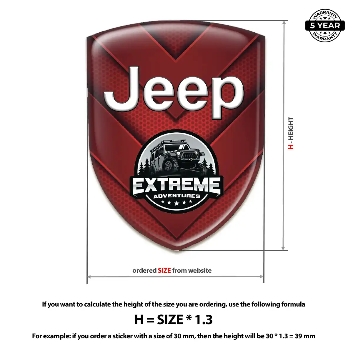 Jeep Resin Emblem Sticker Interior Luxe