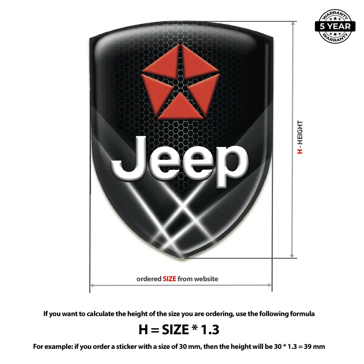 Jeep Resin Emblem Sticker Noble Edition