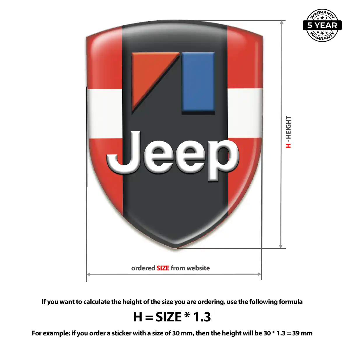 Jeep Resin Emblem Sticker Opulent Line