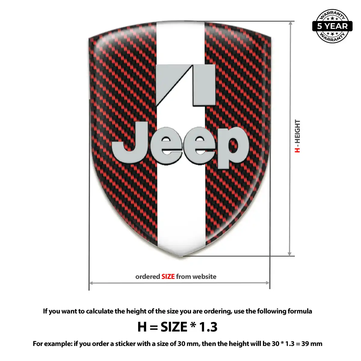 Jeep Resin Emblem Sticker Premium Dome