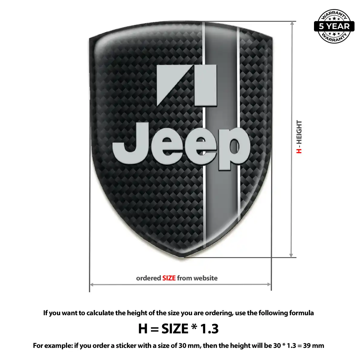Jeep Resin Emblem Sticker Prestige Line