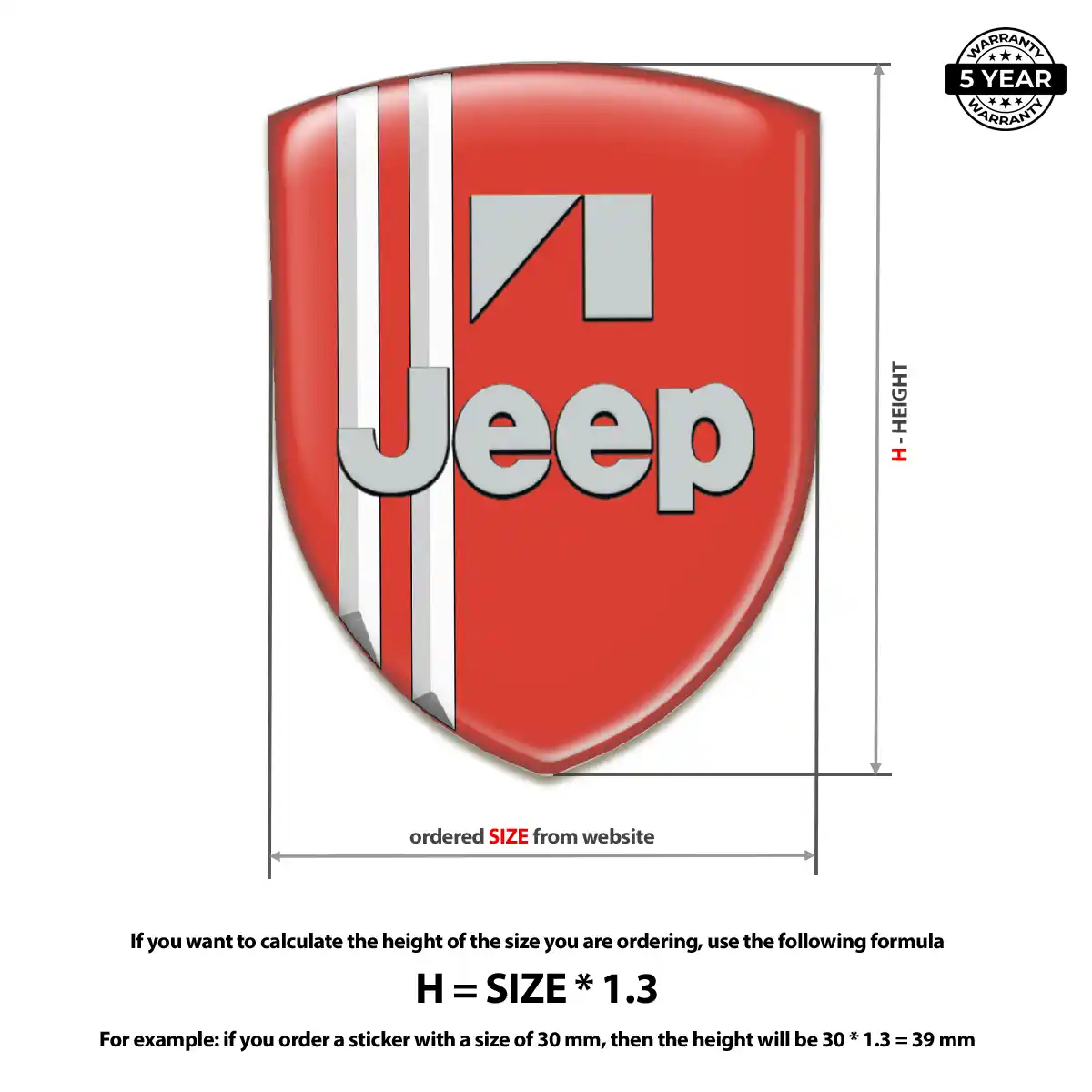 Jeep Resin Emblem Sticker Prime Quality