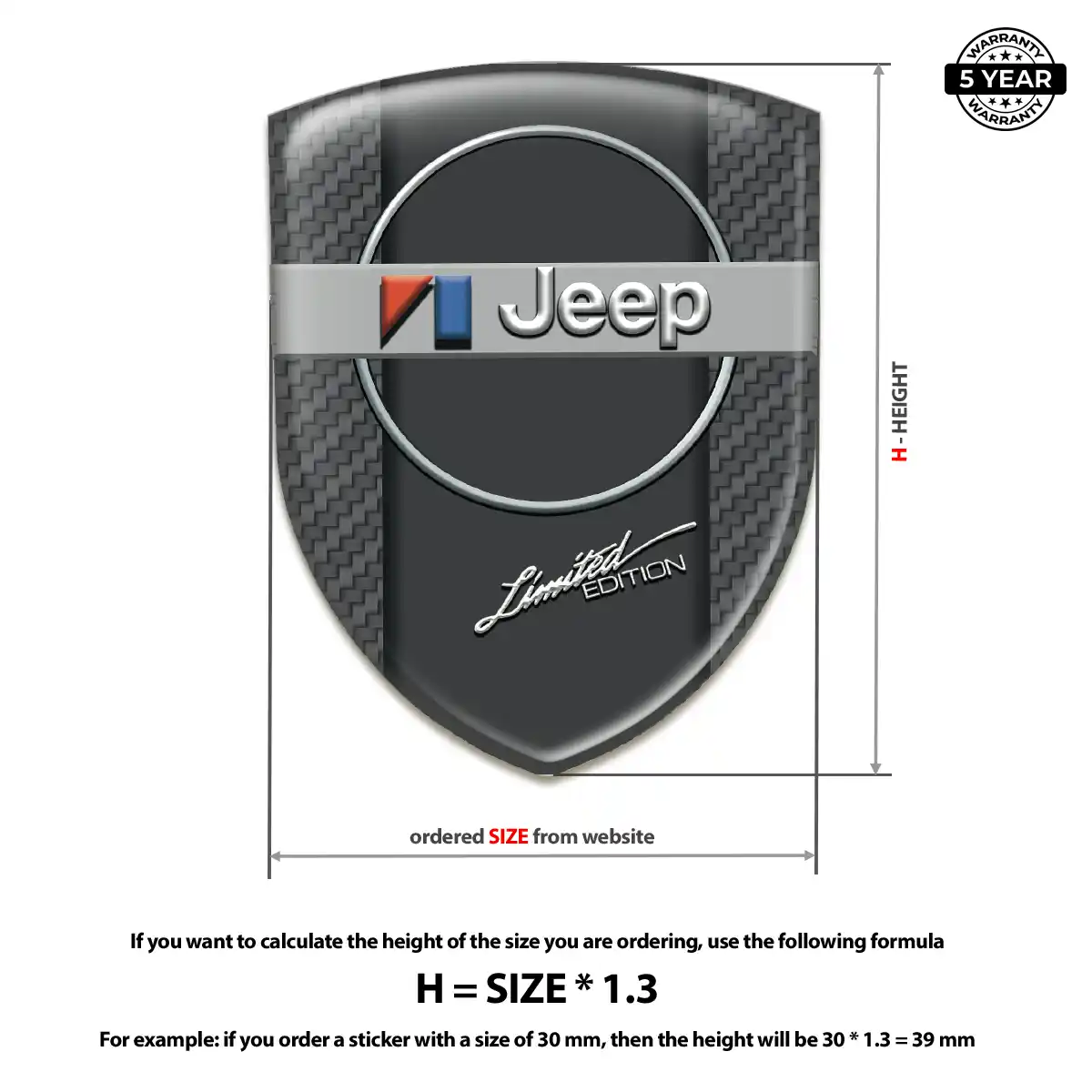Jeep Resin Emblem Sticker Resin Elite