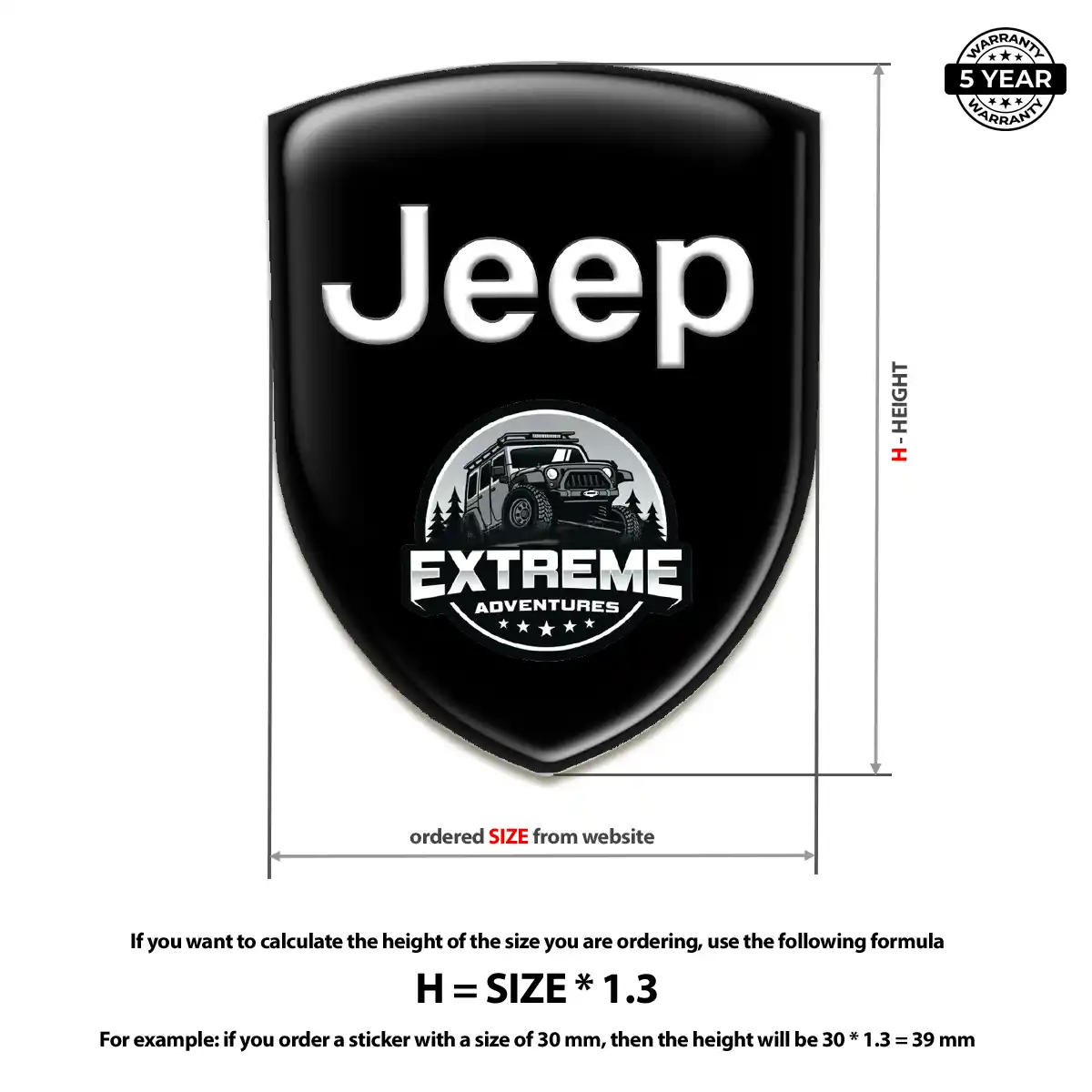 Jeep Resin Emblem Sticker Resin Luxe