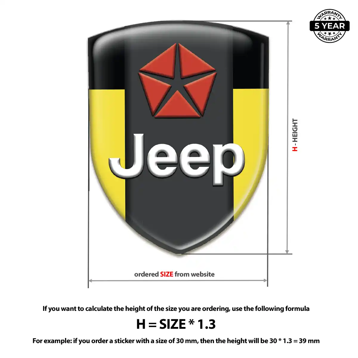 Jeep Resin Emblem Sticker Signature Grade