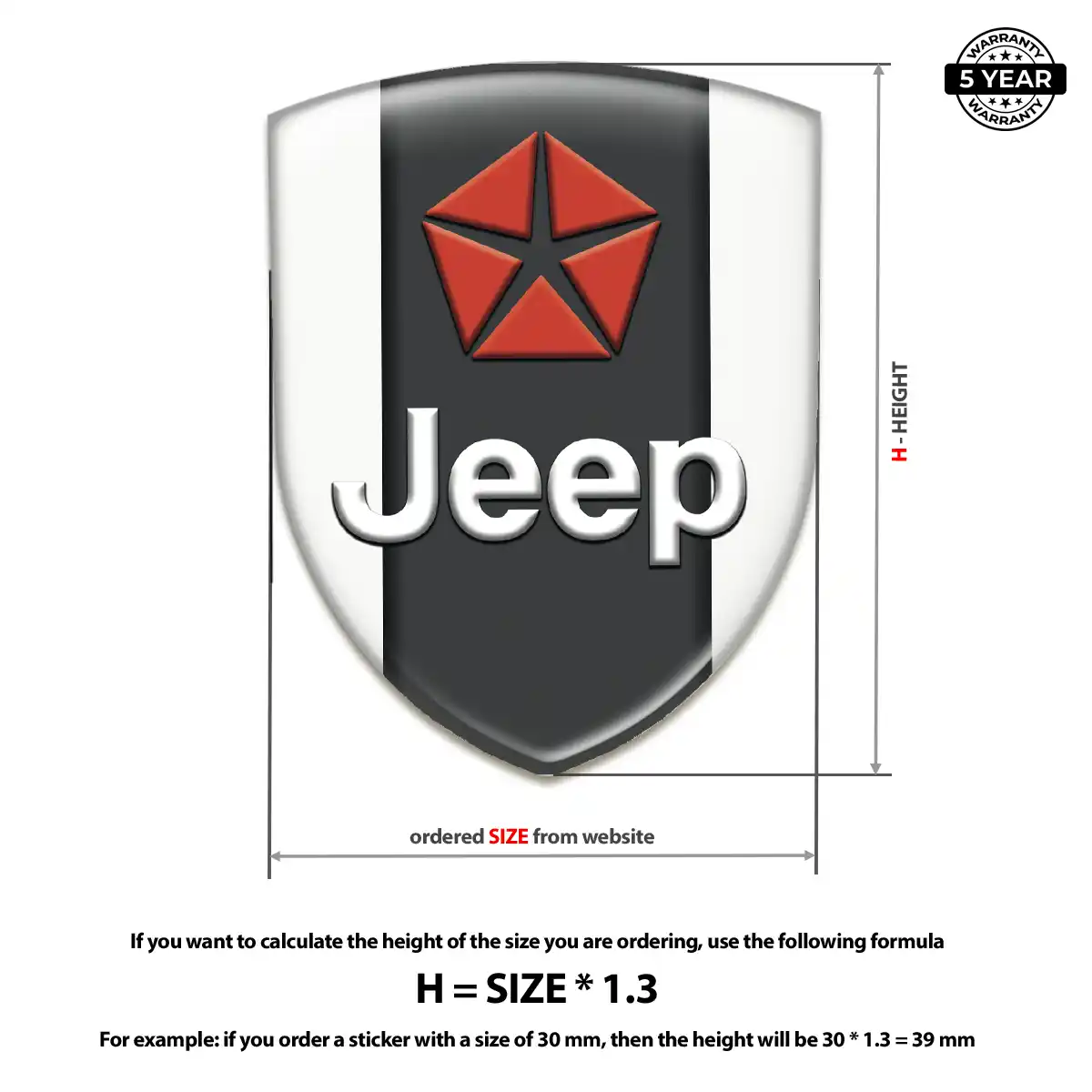 Jeep Resin Emblem Sticker Sleek Style