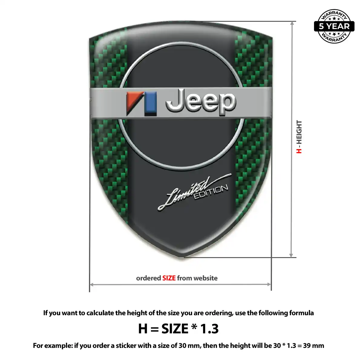 Jeep Self Adhesive Emblem Sticker Deluxe Edition