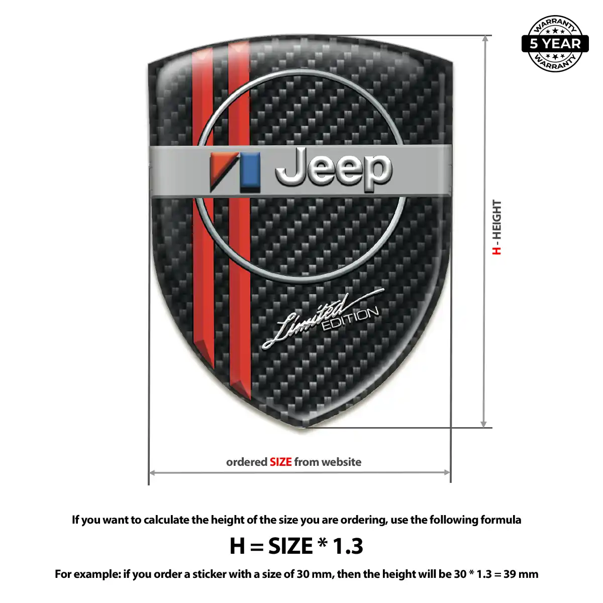 Jeep Self Adhesive Emblem Sticker Elite Edition