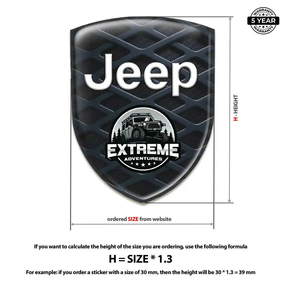 Jeep Self Adhesive Emblem Sticker Elite Finish