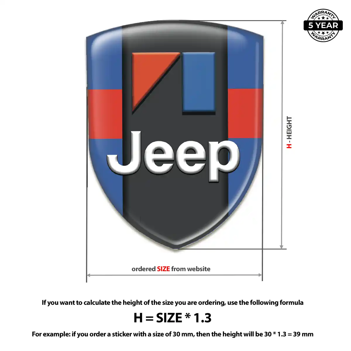Jeep Self Adhesive Emblem Sticker Interior Elegance