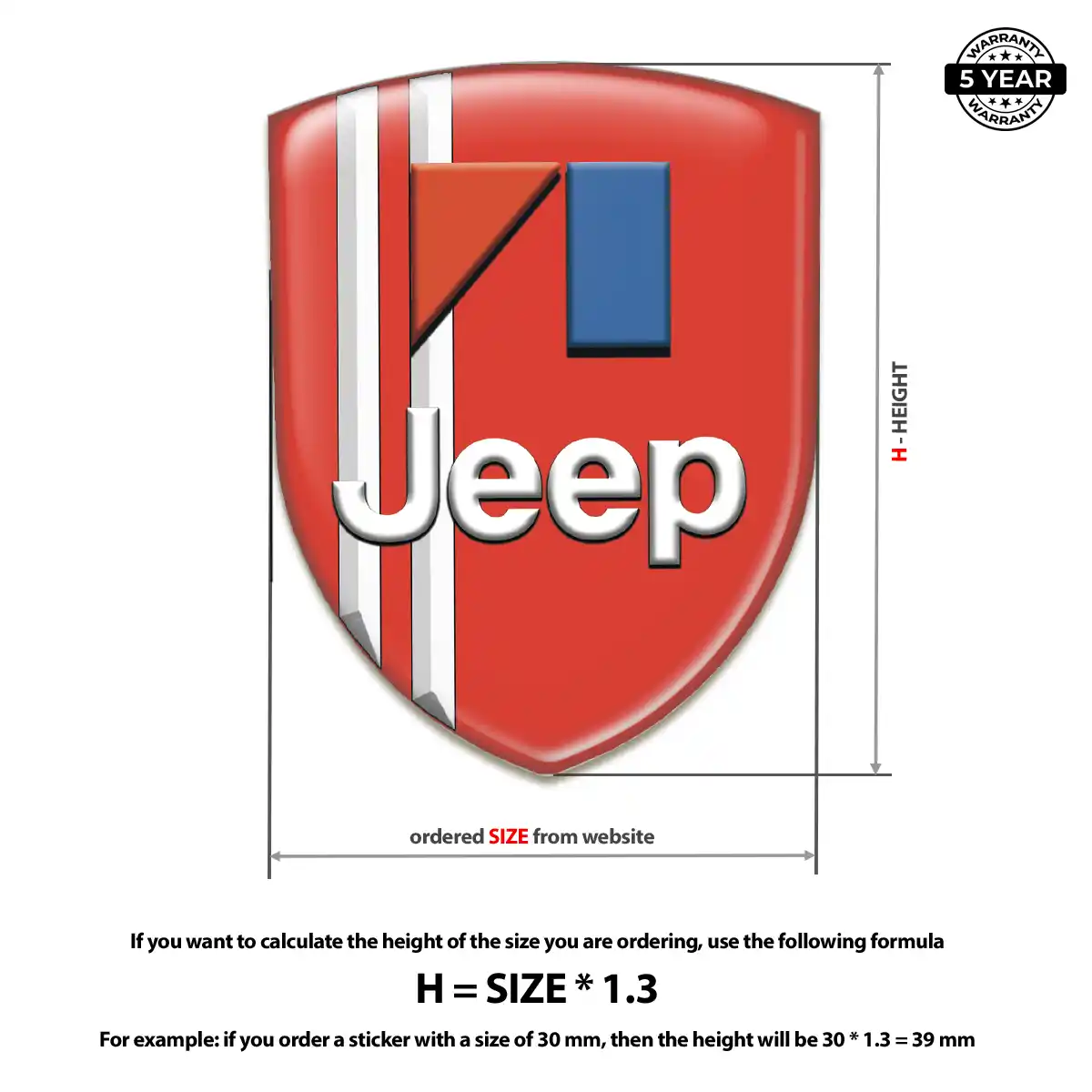 Jeep Self Adhesive Emblem Sticker Interior Luxe