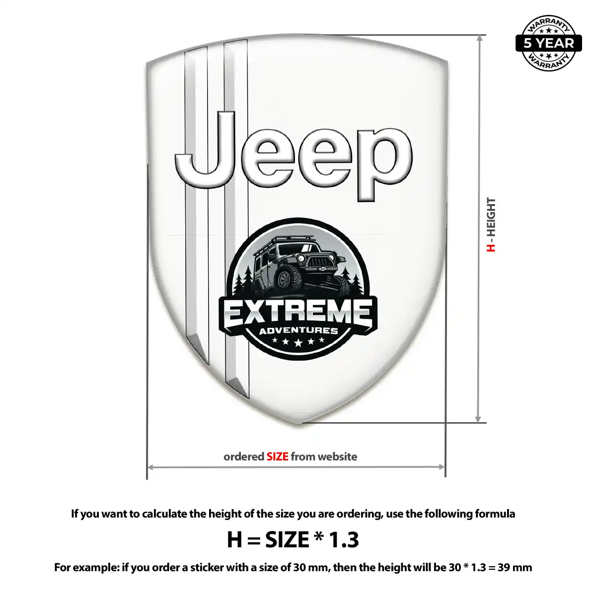 Jeep Self Adhesive Emblem Sticker Noble Edition