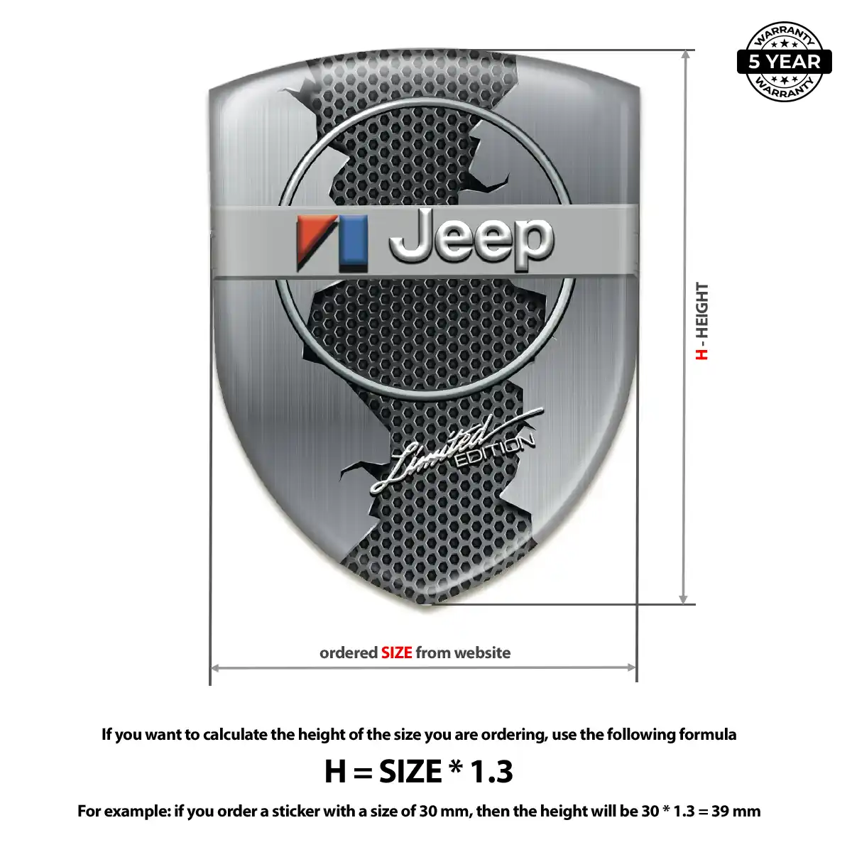 Jeep Self Adhesive Emblem Sticker Prestige Line