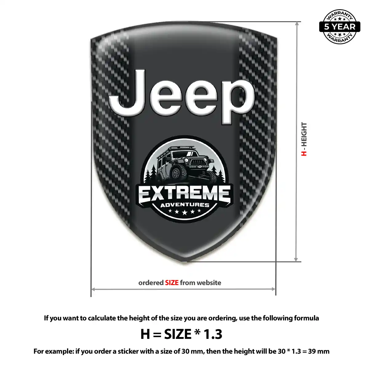 Jeep Self Adhesive Emblem Sticker Prime Quality