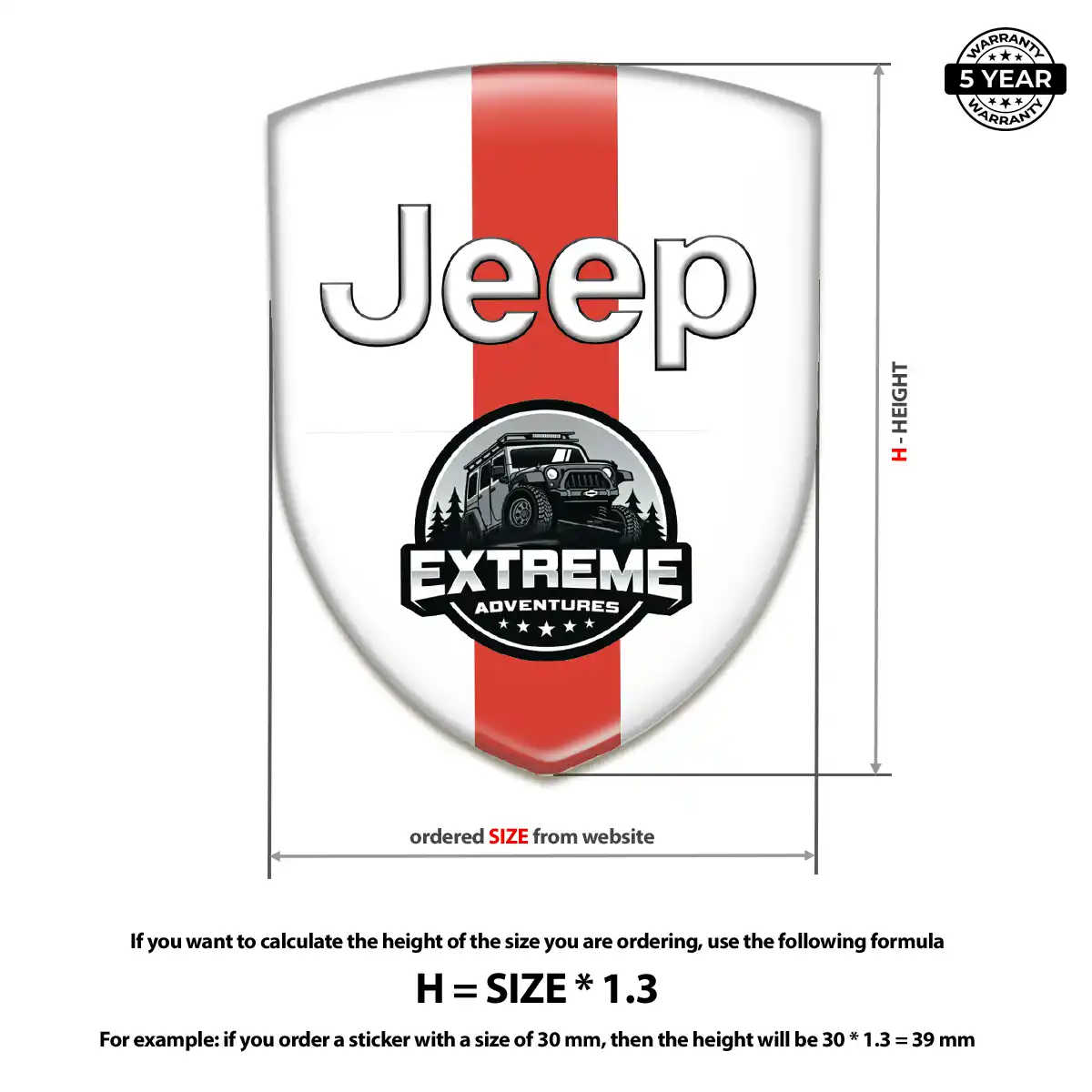 Jeep Self Adhesive Emblem Sticker Refined Design