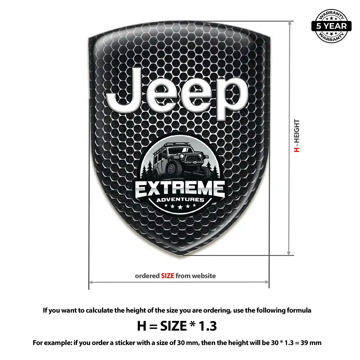 Jeep Self Adhesive Emblem Sticker Sleek Style